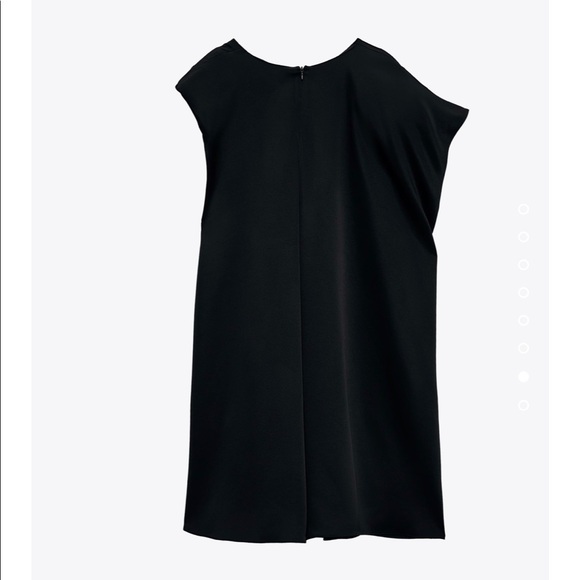 ZARA ASYMMETRICAL SATIN EFFECT DRESS sleeveless Size Xs NWT Black - Picture 8 of 8